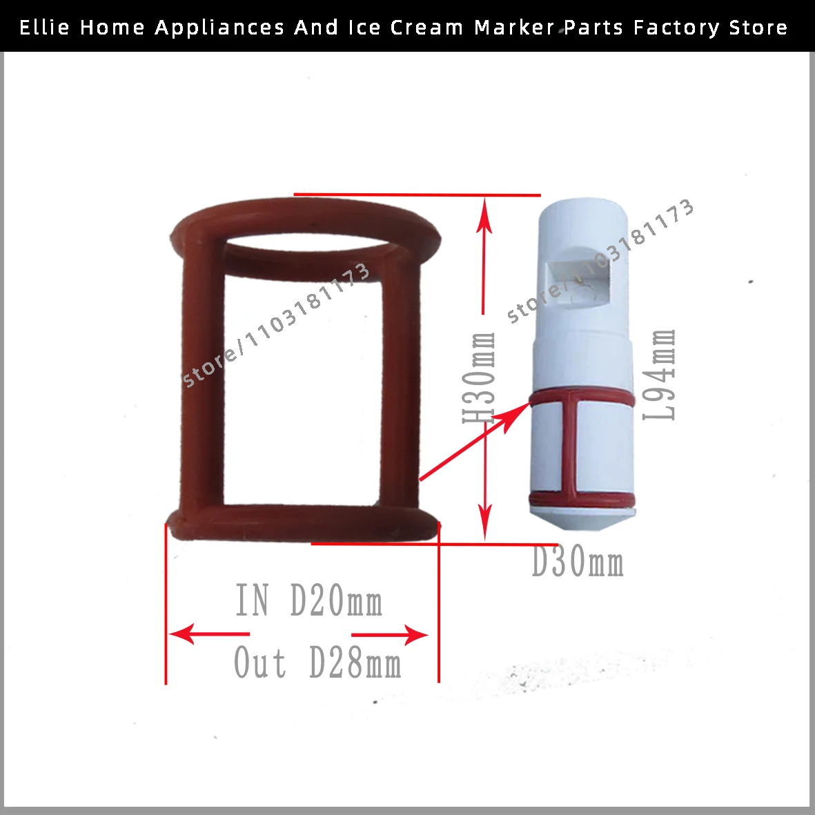 Red And White Color One Bag 16 Pieces Seal Rings Spare Parts Gaskets Rubber O-Rings For BQL Soft Ice Cream Machines