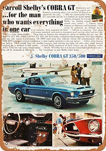 Wall-Color  Metal Sign - 1968  Shelby Cobra GT 350/500 - Vintage Look