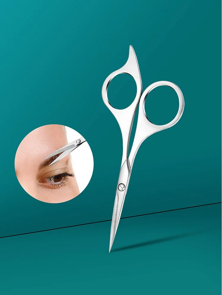 Edelstahl-Bartdünnungsscheren, Manuelle Augenbrauen- und Wimpernscheren, Scharfe Spitze Schönheits-Haarschneidescheren – Detail 5