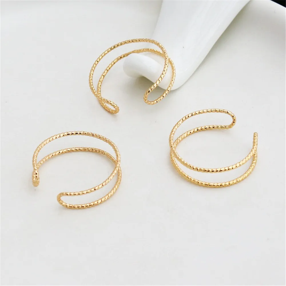 

14K Gold-coated Double-Layer Copper Wire, Handmade Bead Winding, DIY Accessories, Double-Stranded Ring