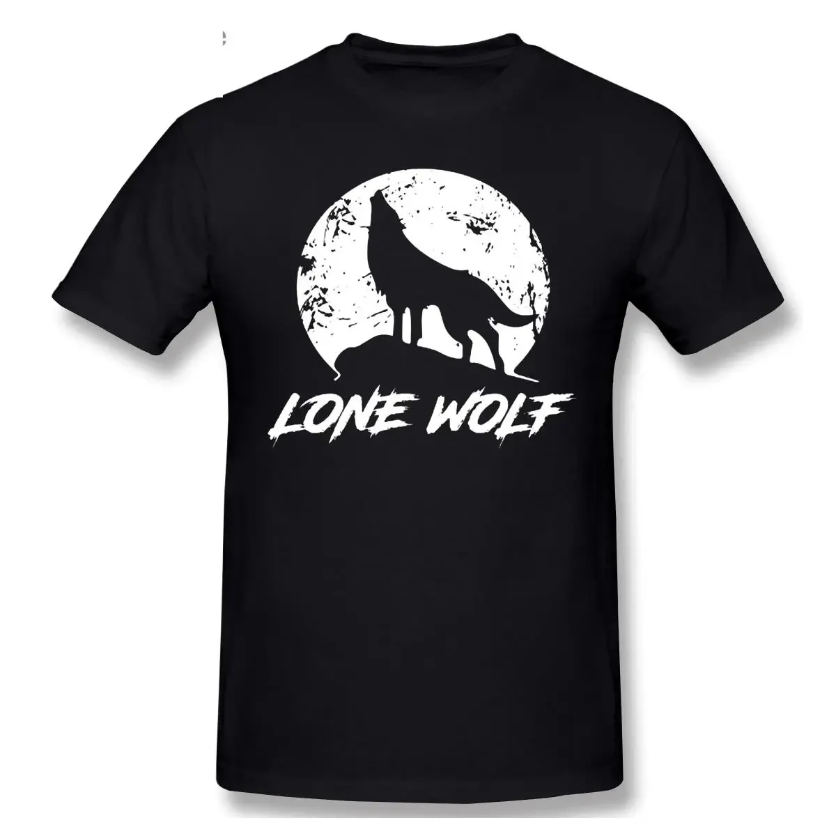 T Shirt 2020 Howling Lone Wolf On Moon Short Sleeve Casual Men O-neck 100% Cotton Tshirts Tee Top