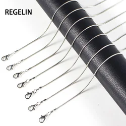 REGELIN New 41/45/50/60cm Length Stainless Steel Chain snake chain Clavicular chain Lobster Clasps Simple Chains Necklace