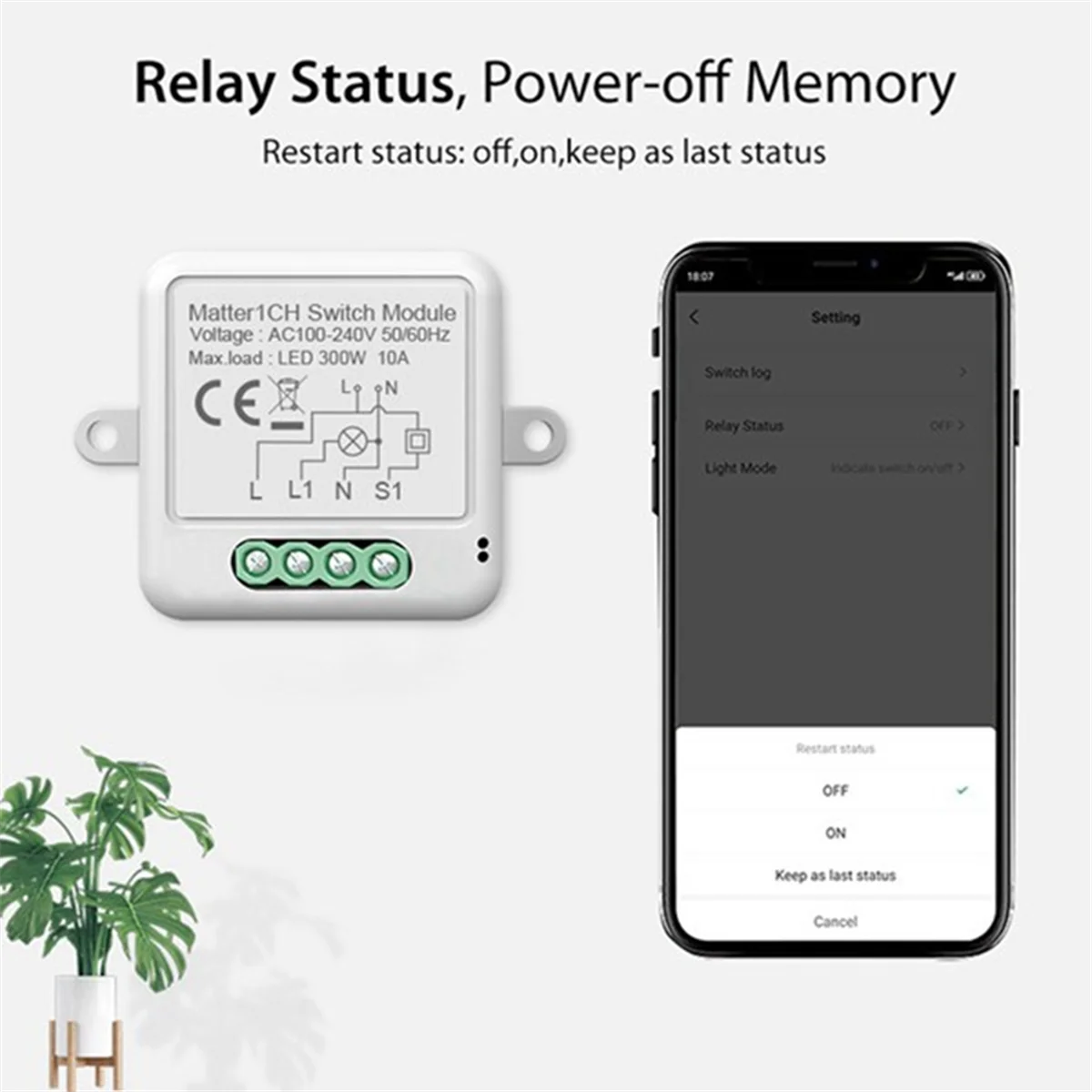 A79G Matter WiFi Smart Switch 2x5A Smart Home Automation Relaismodul Funktioniert mit für Zuhause