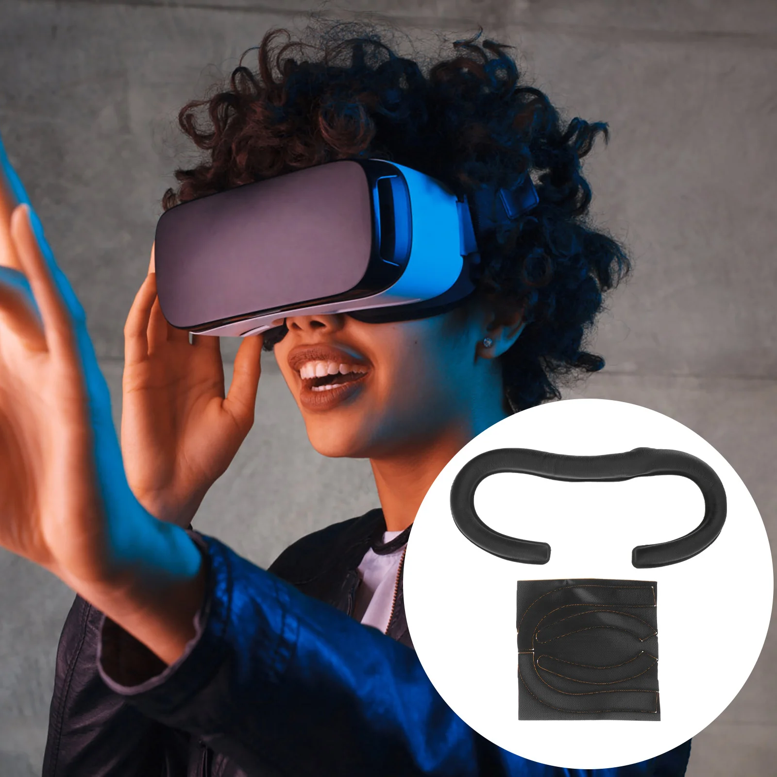 

Sponge Pad Sweat Resistant Vr Accessories Reusable Eye Patches Black Headset Protector Cushion