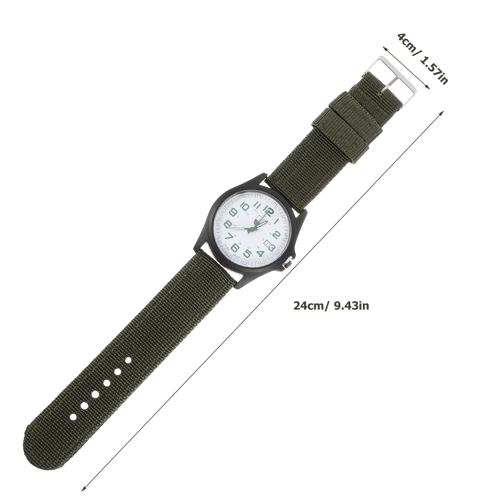 Stylish Men Quartz Watch Army Green Woven Nylon Male Wristwatch Fashionable Graduation Birthday Christmas Gift