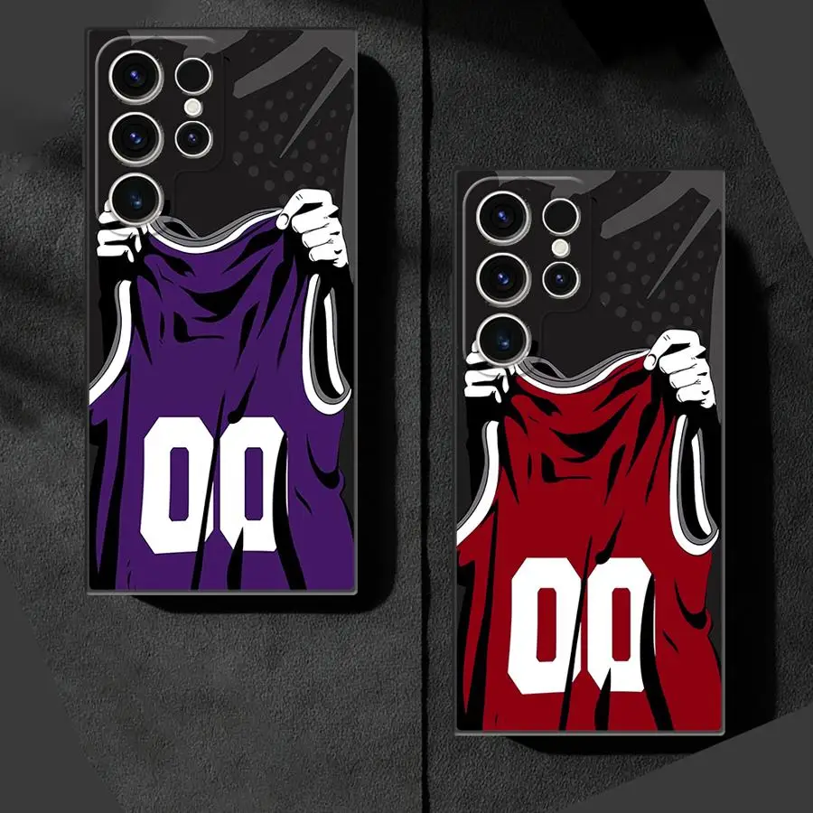

Персонализированный чехол для телефона с номерами баскетбольного джерси для Samsung Galaxy S21 S23 FE S9 S22 S20 S25 Ultra S24 Plus
