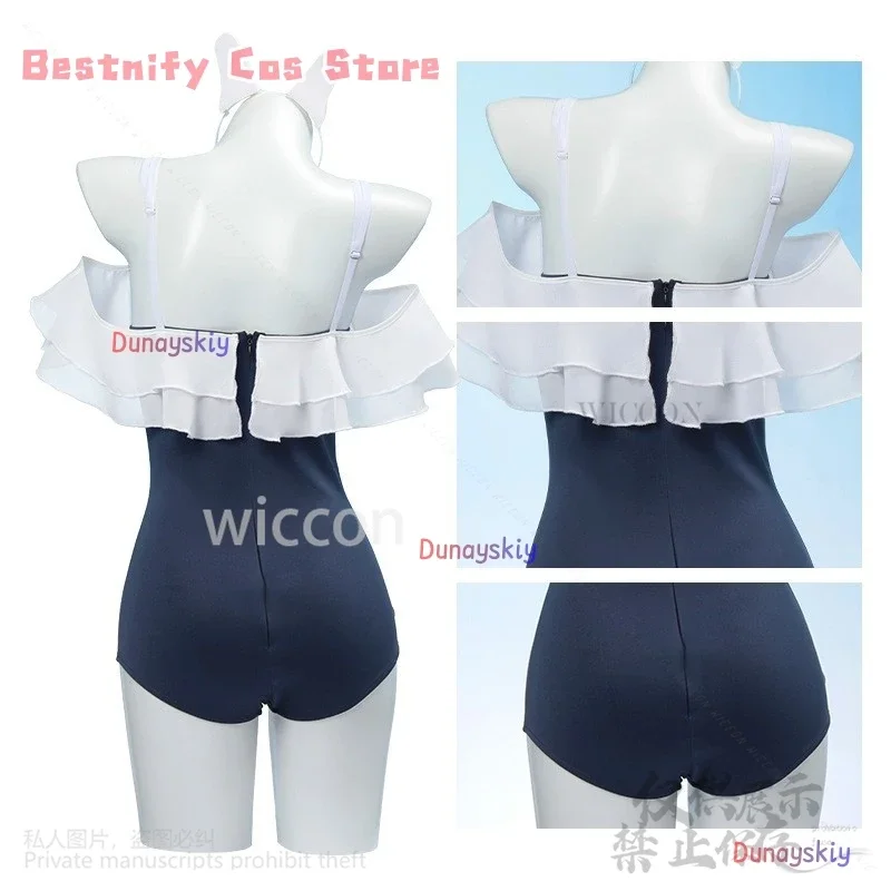 CosplayTsukiyuki Miyako Cosplay Anime Game Blue Archive Costume Sexy Summer Swimsuit Jirai Kei Accessories Wigs For Girls Custom