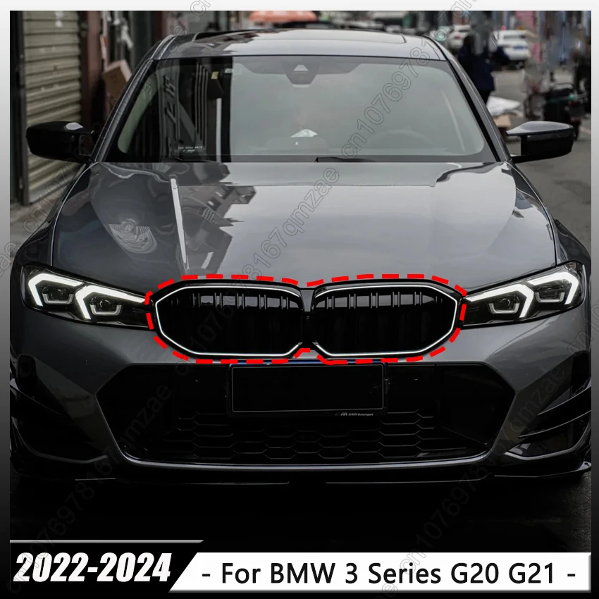 

Новая светодиодная решетка для BMW 3 серии G20 2022-2024, решетка для почек LCI, передние одинарные/двухлинейные гоночные решетки, комплекты