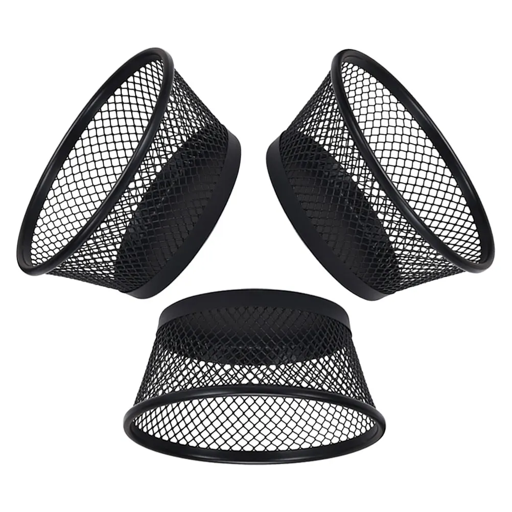 

3 Pcs Clip Barrel Holder Office Supplies Office Accessories Iron Containers Desk ganizers Stationery