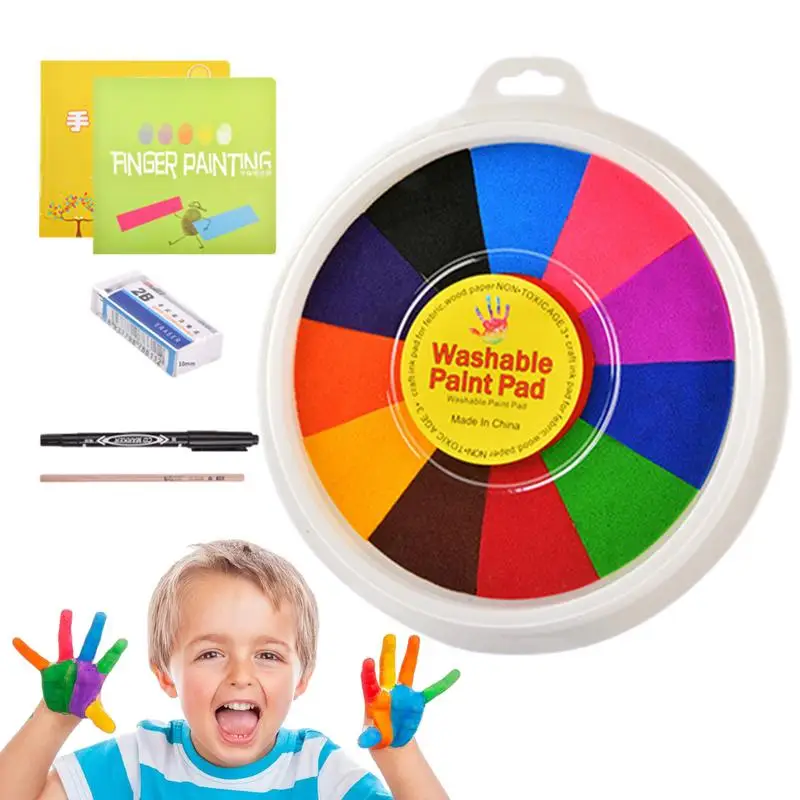 Kids Funny Finger Painting Kit Drawing Multi Color Washable Non Toxic Garden Scrapbooking Supplies for Painting  DIY Craft Toy