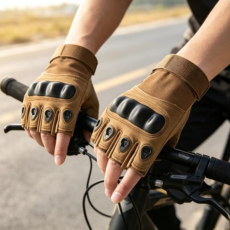 Half Finger Cut Resistant Outdoor Gloves,Durable Anti-slip Wear-resistant Tactical Gloves for Training, Fitness,Cycling & Sports