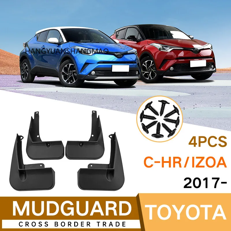 For Toyota C-HR CHR IZOA 2017-2023 Mud Flaps Splash Guards 4PCS Black Exterior Car Accessories Modification Mud Flaps Mudguard