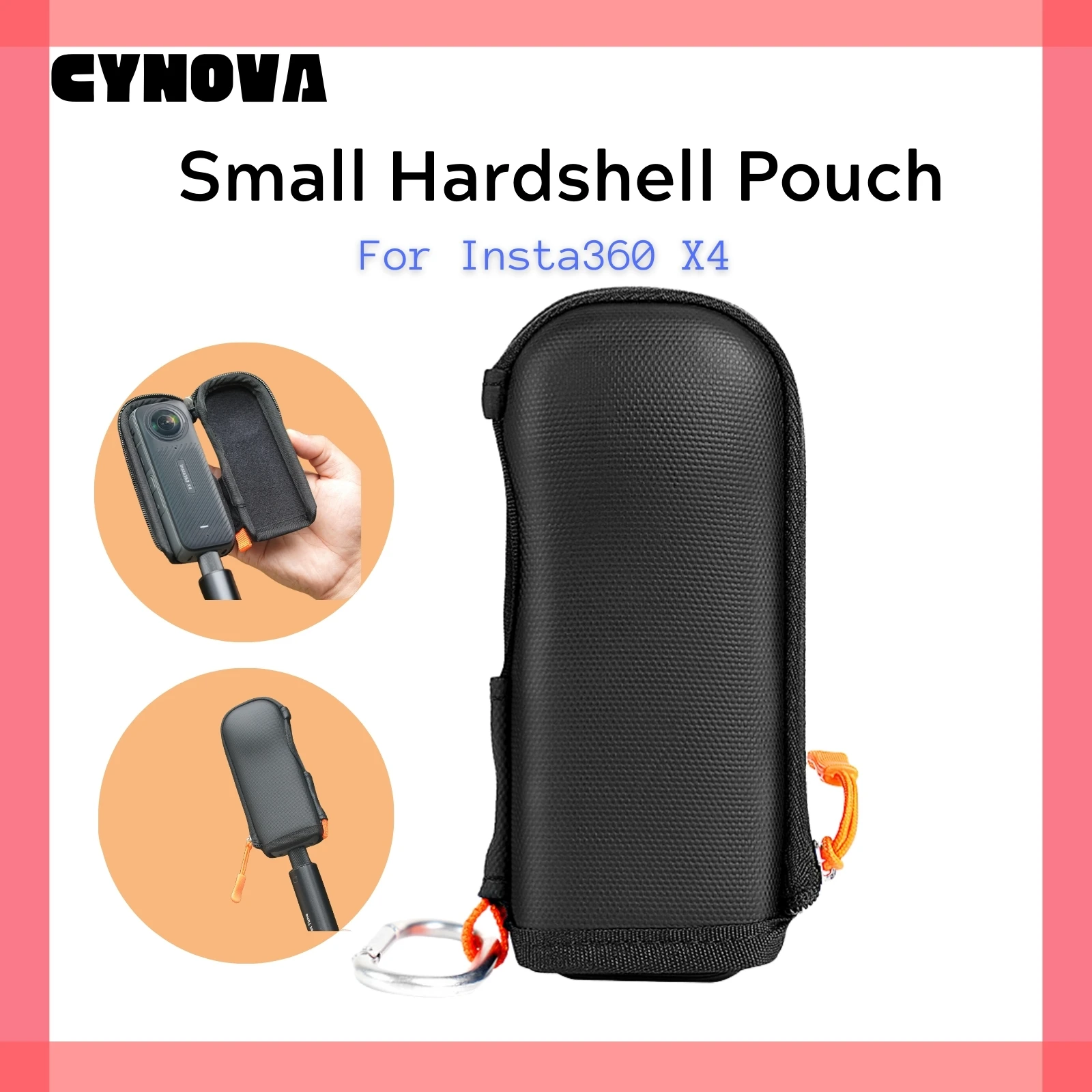 Cynova For Insta360 X4 Hardshell Pouch Small Camera Portable Storage Bag Mini Carry Case For Insta 360 X4 Accessories