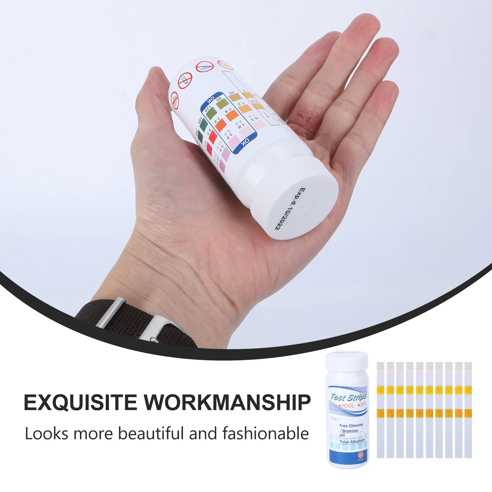 

50pcs Water Test Paper 3-In-1 Ph Hardness Test Strip For Pool Spa Aquarium Reagent Strips Water Quality Analysis