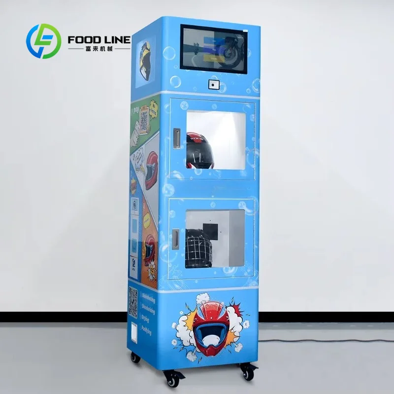 customized vending helmet cleaning machine with advertising screen bulk order discount for public and commercial use