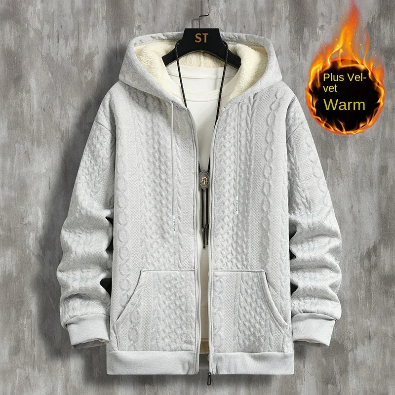 

Плюшевая жаккардовая куртка, новая модная и модная Harajuku, японский стиль, темперамент, ленивый и универсальный, простой и художественный.