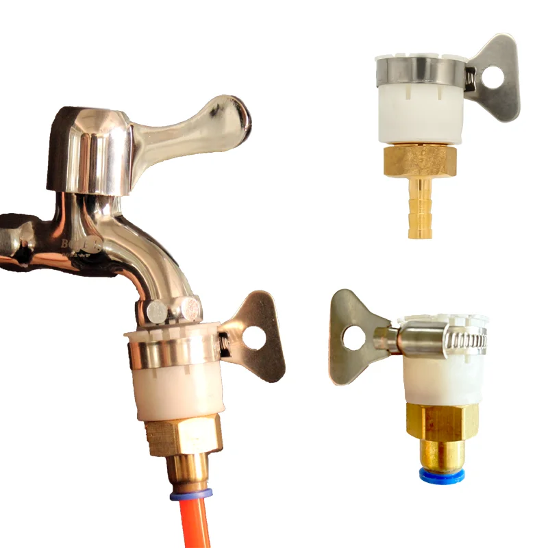 

Faucet Water Pipe Joint Hose Pagoda Connector Air Tube Metal Adapter 6 8 10 12mm Garden Irrigation Horticulture Aquarium 1Pc