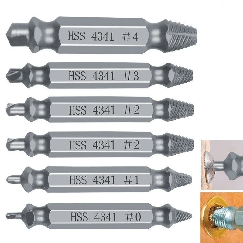 

Набор сверл для извлечения поврежденных винтов, комплект из 4/5/6 шт., центральные насадки для дрели, экстрактор сломанных болтов, болтов, винтов