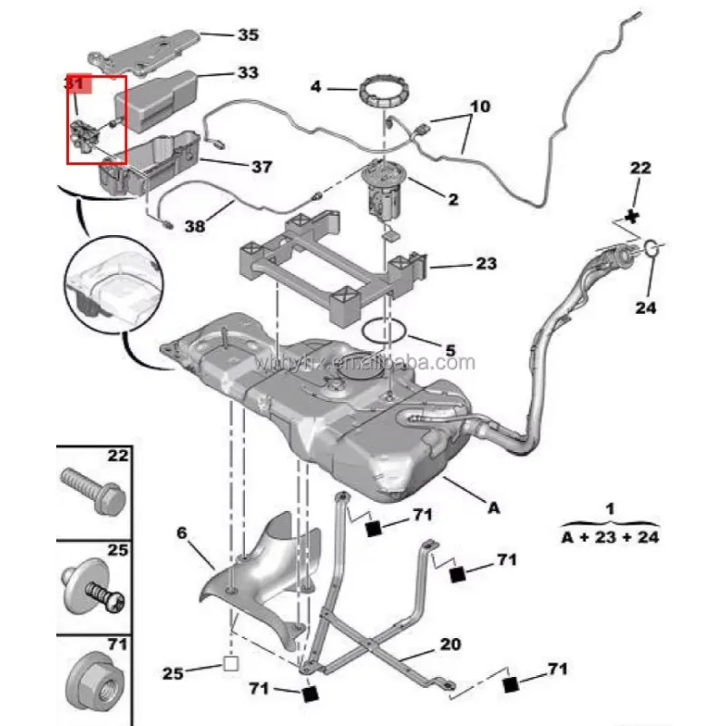 New Fuel Additive Tank Pump For C4 208 1007 2008 1525LK 1525HP 9658411580 9674028680
