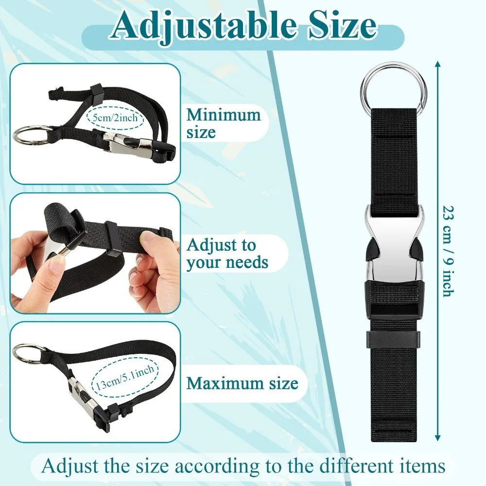 1pc Adjustable Luggage Straps Nylon trolley Luggage Accessories Hanging Buckle Straps Suitcase Bag Straps Belt Lock Hooks Travel