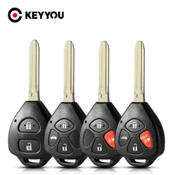 KEYYOU Uncut Car Remote Key Shell Case dla Toyota Corolla RAV4 Yaris Venza Scion tC xA xB xd 2/3/4 Buttons Smart Key Fob Case