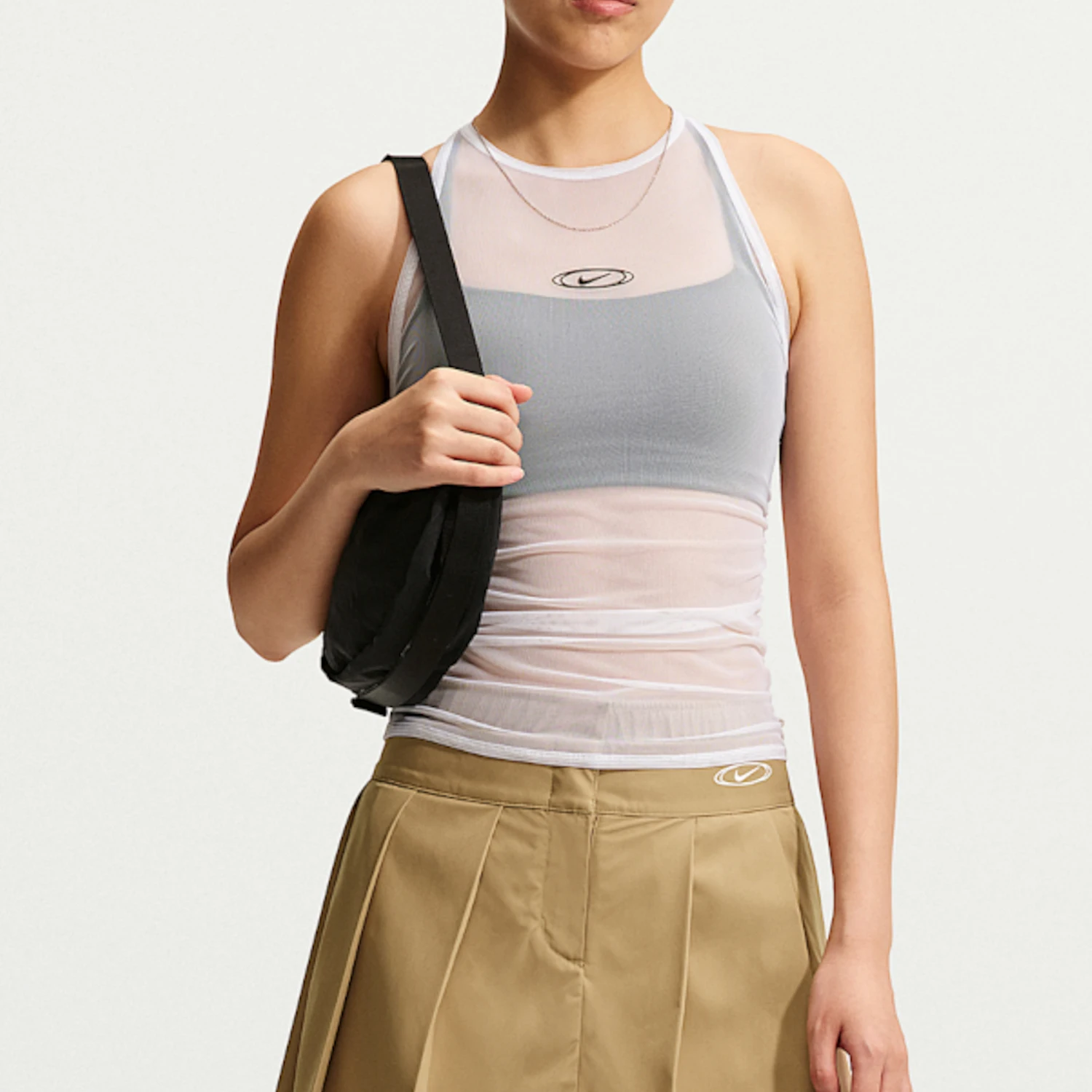 Nike genuine women's slim fit perspective round neck sleeveless vest T-shirt IU2648-100