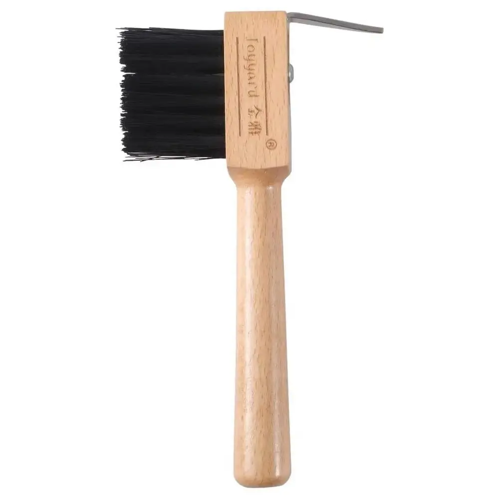

Wooden Handle Horses Hoof Pick Shoeing Foot Grooming Brush Hoof Cleaning Brush Stainless Steel Trimming Horses Grooming Pick