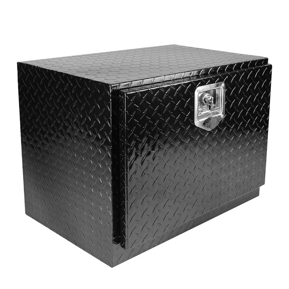 

Muti-size Aluminum Stripes Plated Tool Box Pick Up Truck Trailer Toolbox Waterproof Square Storage Organizer with Lock and Key