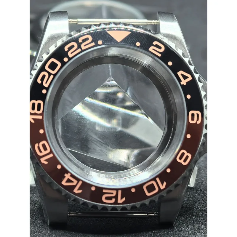 مرآة مسطحة شفافة من الفولاذ المقاوم للصدأ لعلبة حلقة GMT 40 مم لملحقات تعديل الحركة NH35/NH36 #3