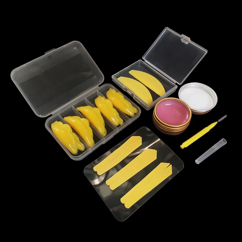 5 unids/set de almohadillas para permanente de pestañas de queratina de silicona, tira de cubierta con cepillo de pestañas y pegamento, combinación de accesorios para pestañas, herramienta de maquillaje