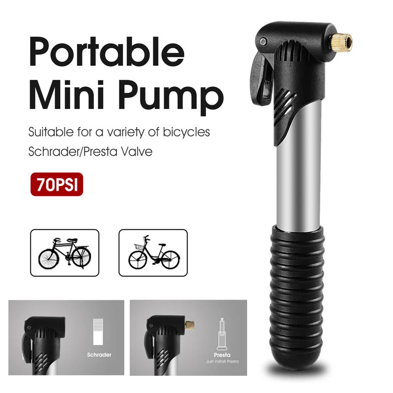 WEST BIKING Portable Mini Bicycle Pump Cycling Hand Air Pump Ball Tire Inflator Schrader Presta Valve MTB Road Bike Accessories