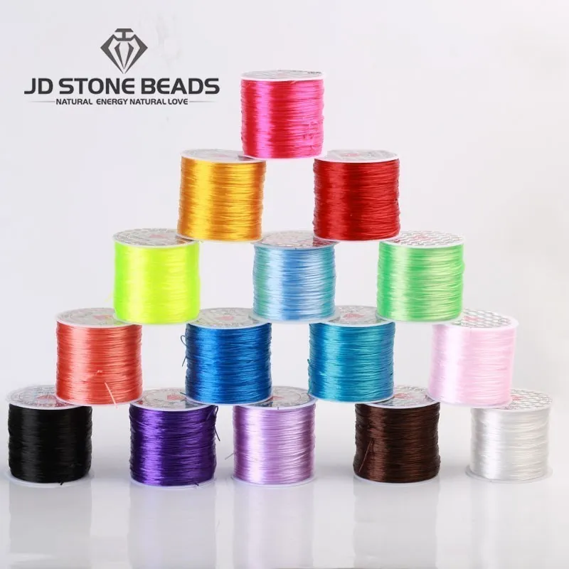 1Roll/35M 0.5mm Elastic Thread Cord String Round Crystal Line Nylon Rubber Stretchy Cord For Jewelry Making Beading Accessories