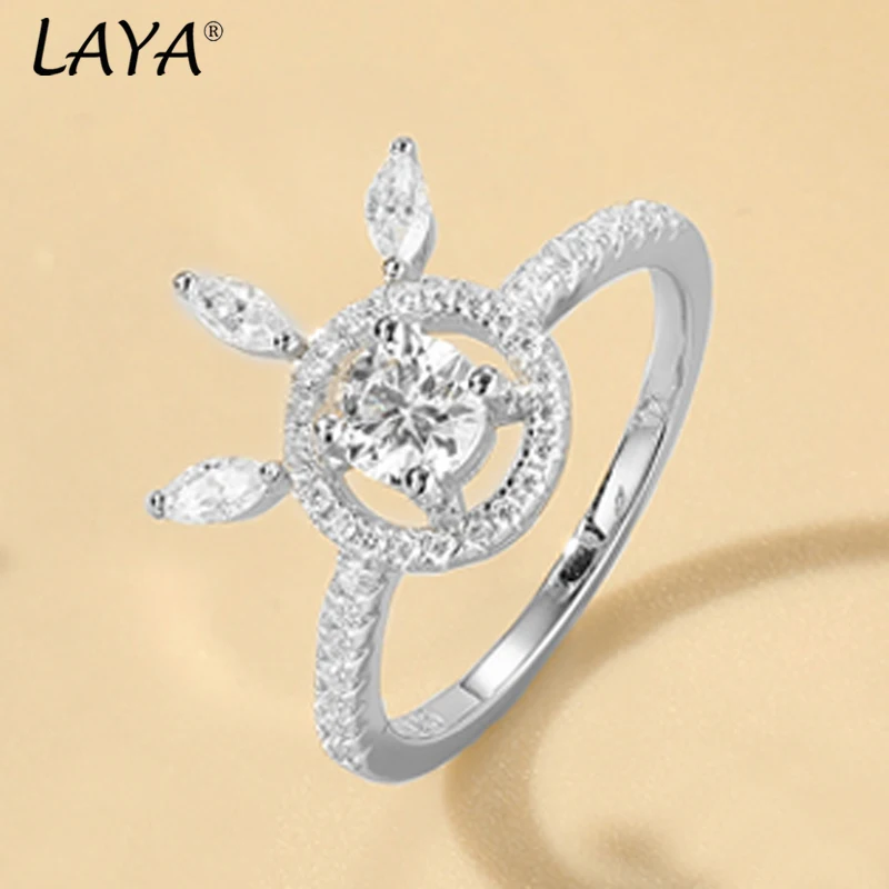 

LAYA 0.5Carat 4.5mm D Colored Moissanite Women's Ring 925 Silver beautiful fire diamonds replace the luxurious wedding ring 2025