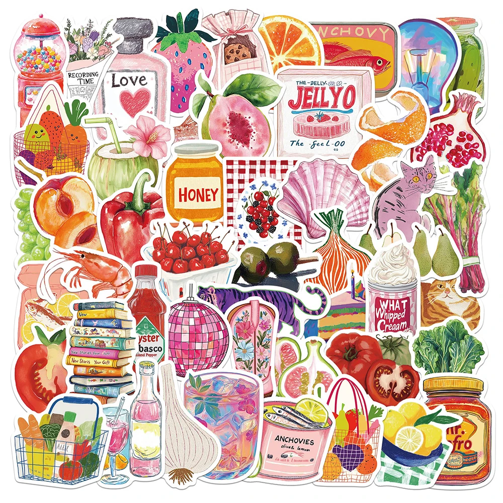 

10/30/50pcs Retro Mediterranean Aesthetic Stickers Watercolor Fresh Style Graffiti Decals Laptop Phone Luggage Cartoon Sticker