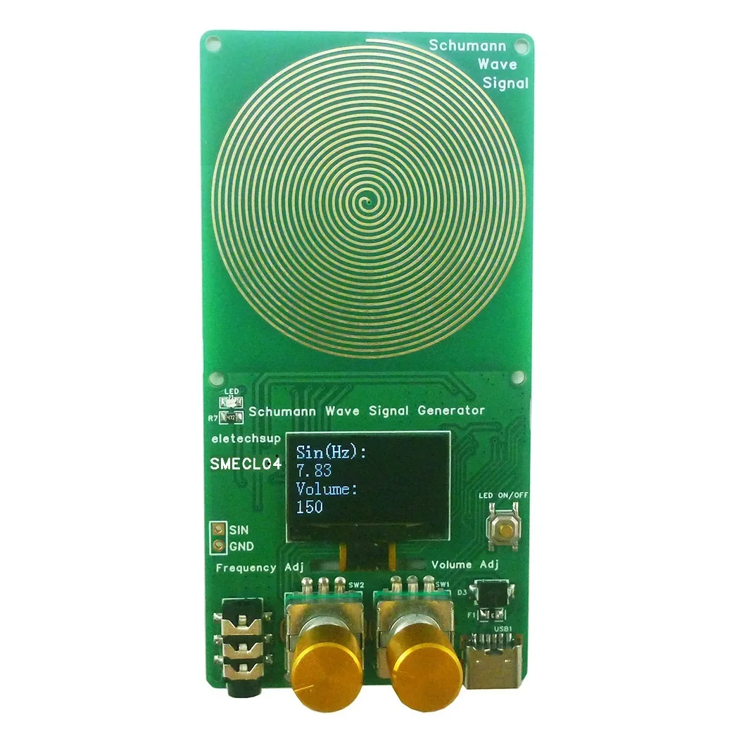 Mini Volume Frequency Continuously Adjustable LCD Encoder Adj 0.01-100kHz Ultra Low Schumann Resonances SR Signal Generator