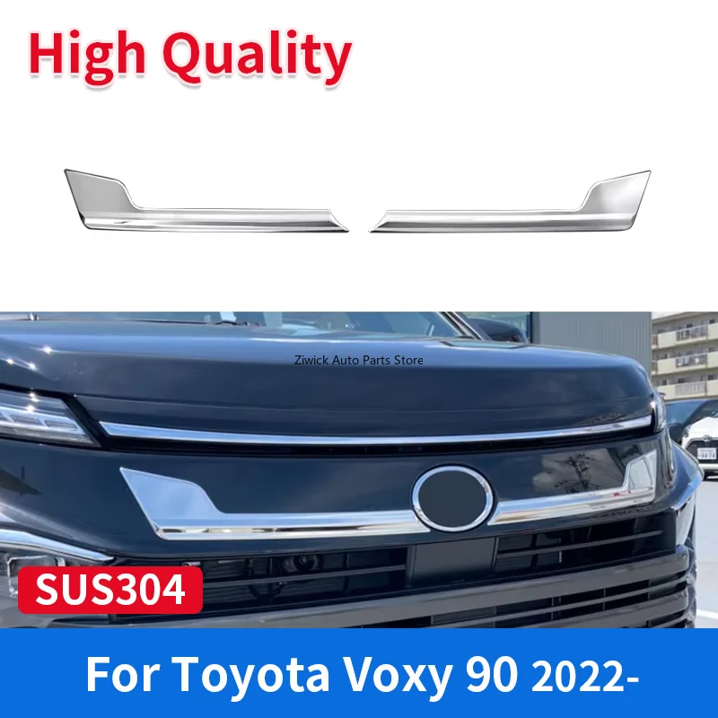 

2 шт., высококачественная хромированная сталь из нержавеющей стали, внешние аксессуары для стайлинга автомобилей, передняя эмблема, хромированная накладка для Toyota Voxy 90 2022