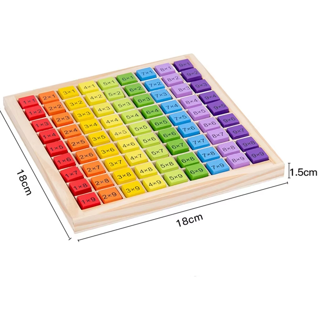 Montessori Kinder Lernspielzeug Holz Multiplikation Brettspiel für Multiplikationstabelle Mathematik Arithmetik Lehrmittel