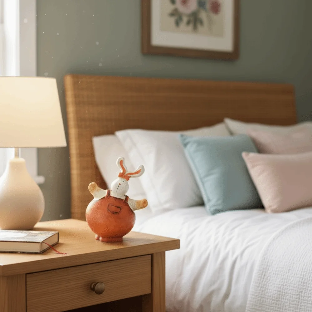 

Resin Crafts Rural Style Rabbit Ornaments Handmade Cute Easter Bunny Ornaments Vintage Couple Rabbit Statue Desktop