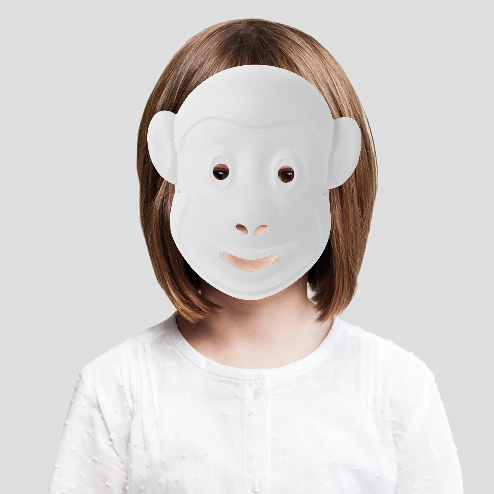 

6 Pcs Facial Masks Hand Painted Drawn Paintable DIY Unpainted Ordinary Plain White Party Craft Costume Child