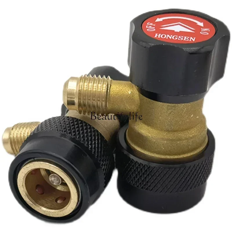 

Automobile high and low voltage connector, mini adjustable quick connection, air conditioner R134a fluoride tool