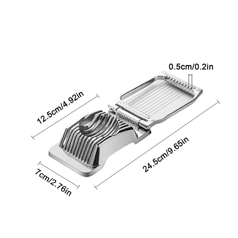 Egg Slicer Chopper Aluminium Alloy Egg Cutter Household Multi-function Slicer, Peeled Egg Divider Kitchen Gadget Segmentation