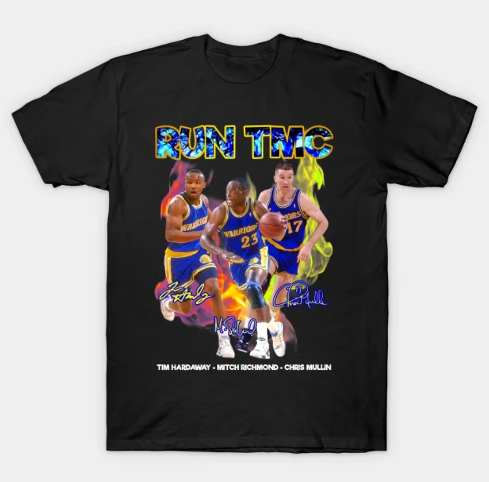 Run TMC Tim Hardaway Mitch Richmond Chris Mullin Black Tee All Size JJ3806