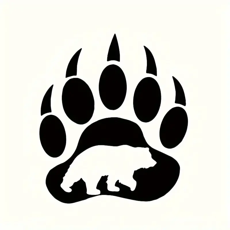 Cartoon Animal Bear Paws Animal Footprints Cool Stickers Waterproof And Sunscreen PVC