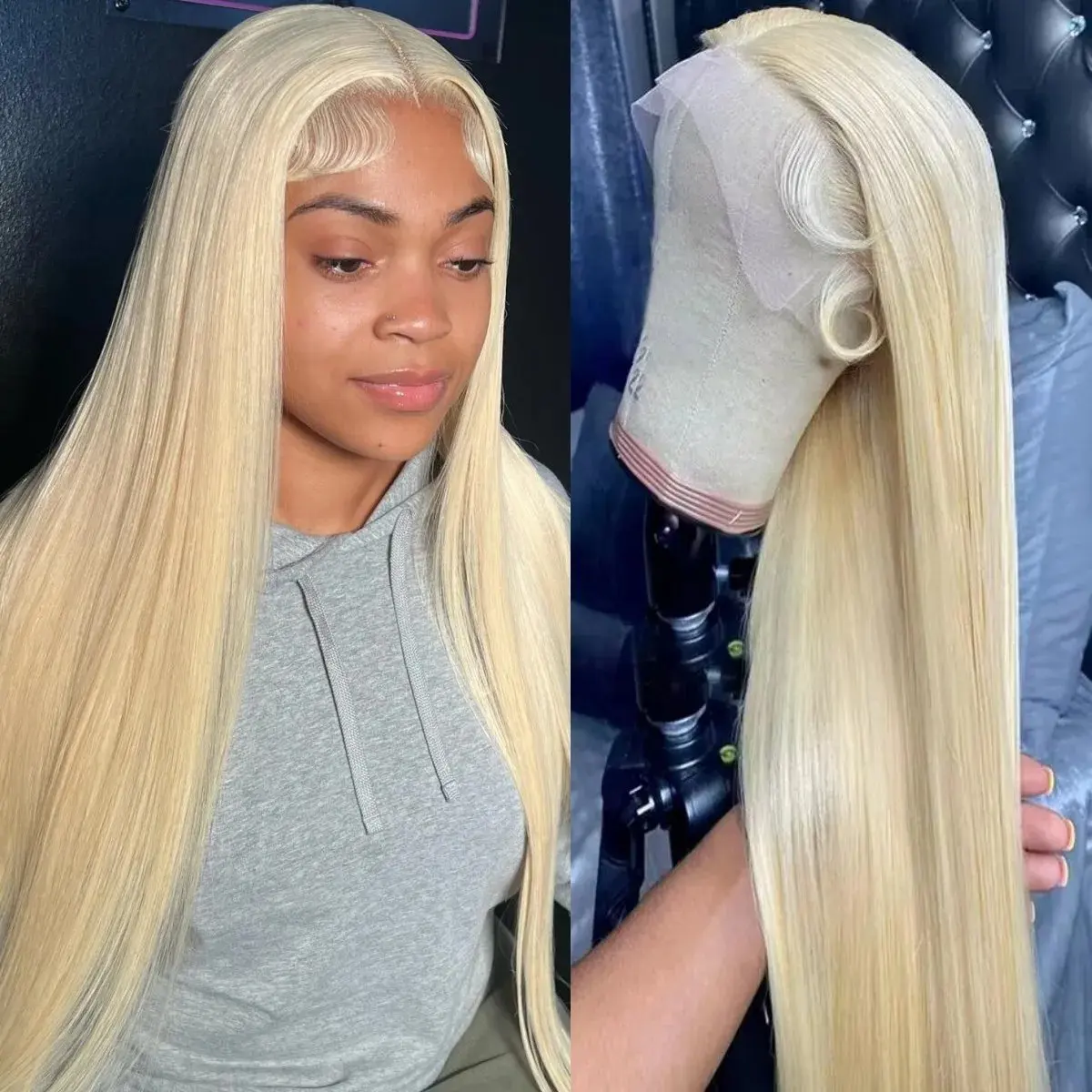 Blonde 613 Human Hair Wig 13x6 HD Lace Front Wig  13x4 Glueless 150 Density 20 36 inchStraight Bleached Brazilian Blonde wig