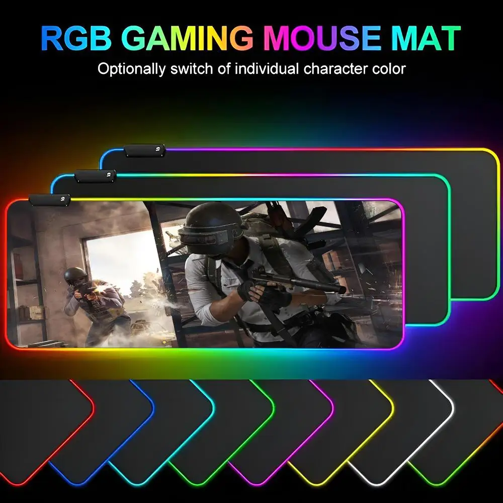 

A-PUBGes Mouse Pad Mousepad Rgb Mouse Pad gamer Gaming Backlight Pc Accessories Gamer Keyboard Backlit Mat Desk Protector Mats