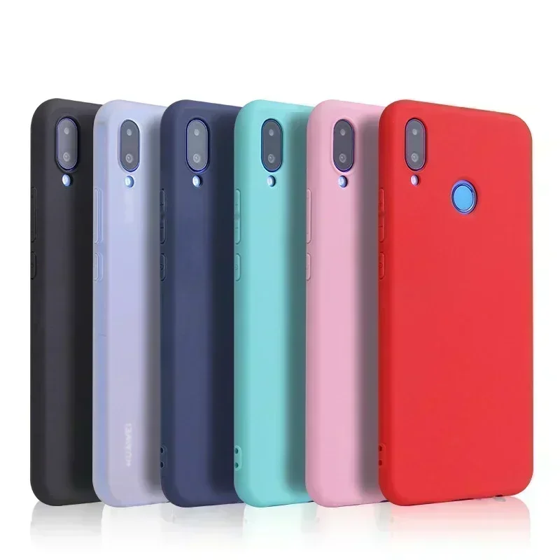 Matte Candy Color Silicone Phone Case For Huawei Y6 2019 Y7 Y9 Prime P smart 2019 Y5P Y6P Y7P Y8S Y8P Y9S Soft Protective Cover