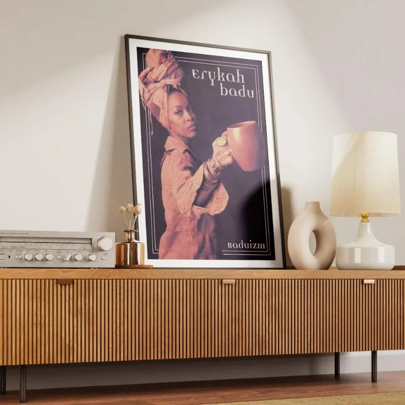 Erykah Singer Badu Hip-hop Pop Music Retro Y2k 90s Neo-soul Wall Art Poster Canvas Painting Fans Gift Living Room Home Decor