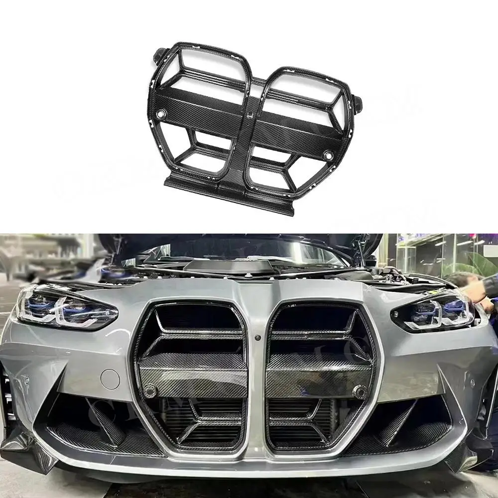 

Carbon Fiber Car C Style Front Bumper Grille Front Racing Grille Trim Cover Without ACC For BMW 2021+ M3 G80 M4 G82 G83