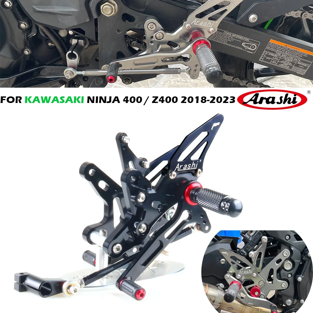 Arashi Accessori Moto poggiapiedi pedana pedale pedana Rearset poggiapiedi Per KAWASAKI Ninja400 Z400 NINJA500 2018-2023