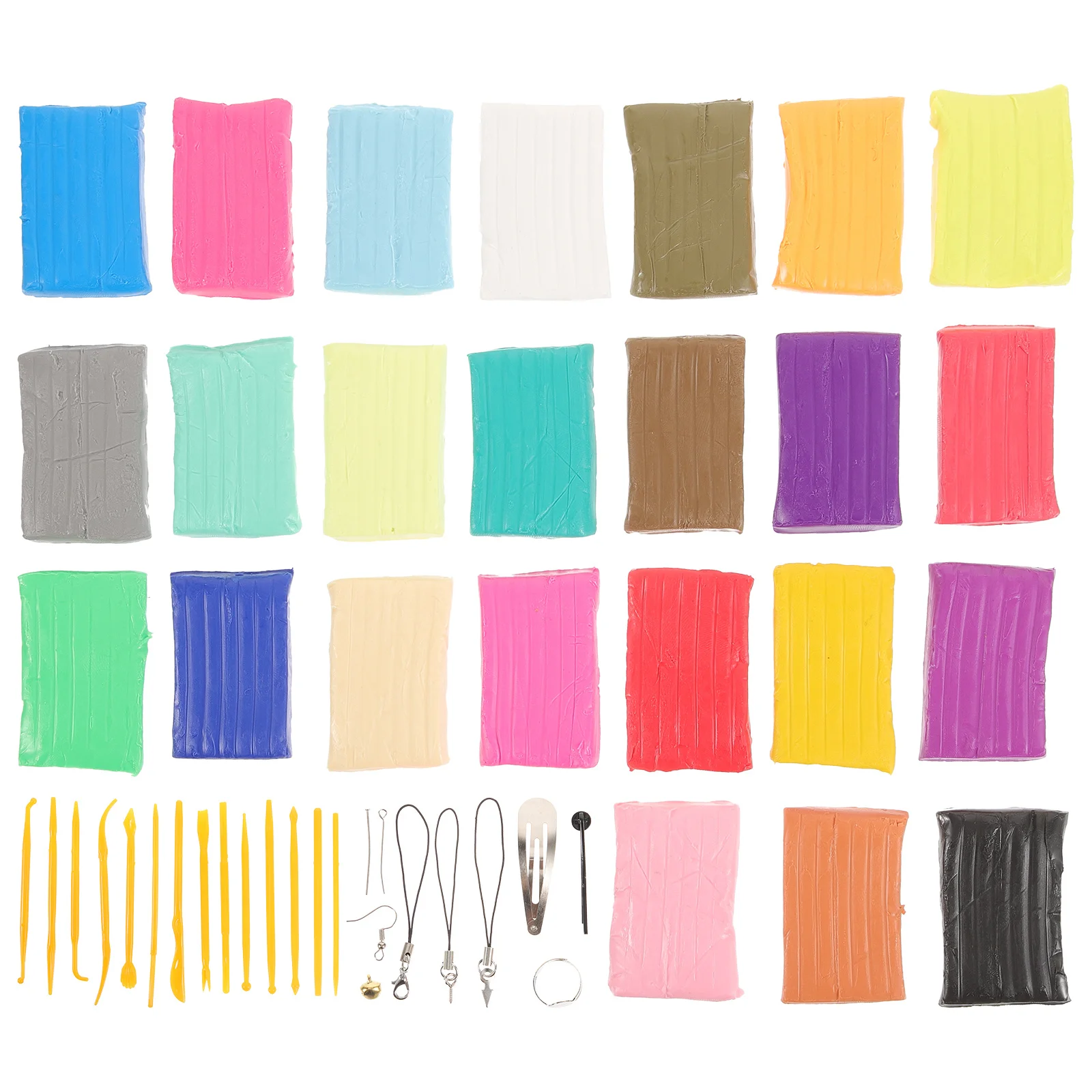 1 set 1 Set Soft Diy Colorful Polymer Clay Craft Kit Sculpting Tools For Kids Oven Bake Modeling Clay Earring Keychain Making